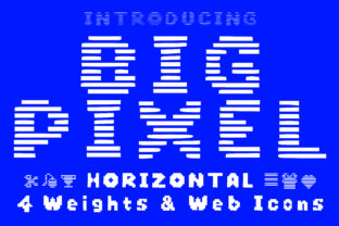 Big Pixel Horizontal Font for Futuristic Digital Design