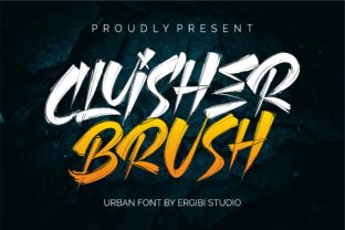 Cluisher Brush Font for Handmade Logos & T-Shirt Designs