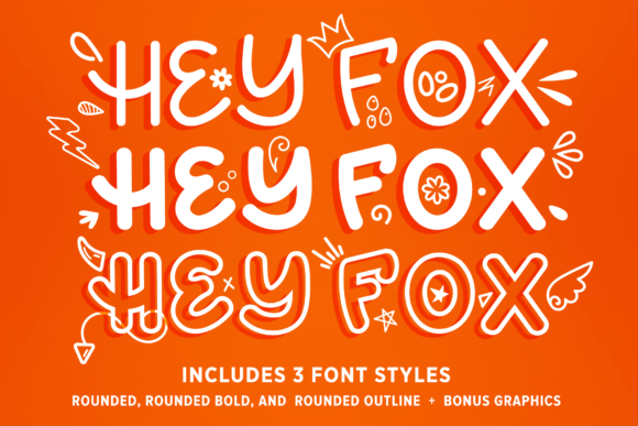 Hey Fox Rounded Font Trio: A Warm, Playful Script Handwritten Typeface