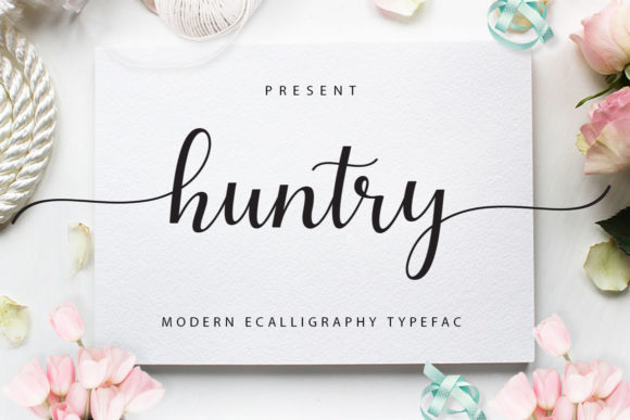 Huntry Font: A Bold Handwritten Typeface with Romantic Flair